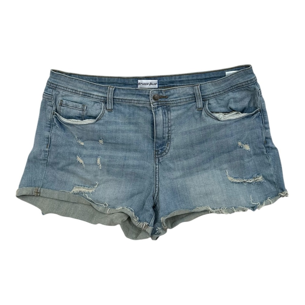 Studio Blue Light Wash Denim Jean Distressed Shorts - Women’s Size 16W